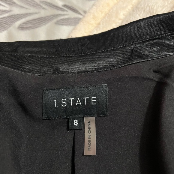 1 State Black Rose Print Blazer - Picture 7 of 8